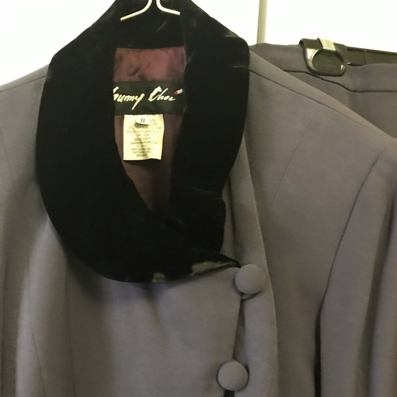 SUNNY CHOI Vintage Blazer Jacket Pencil Skirt Suite Velvet Classic Formal - Picture 3 of 7